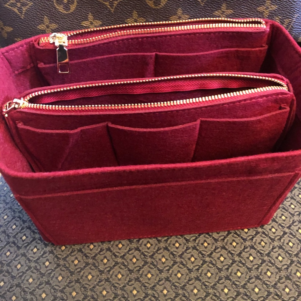 Purse Tote RED Small insert organizer protector Zip divider this design - Picture 8 of 8